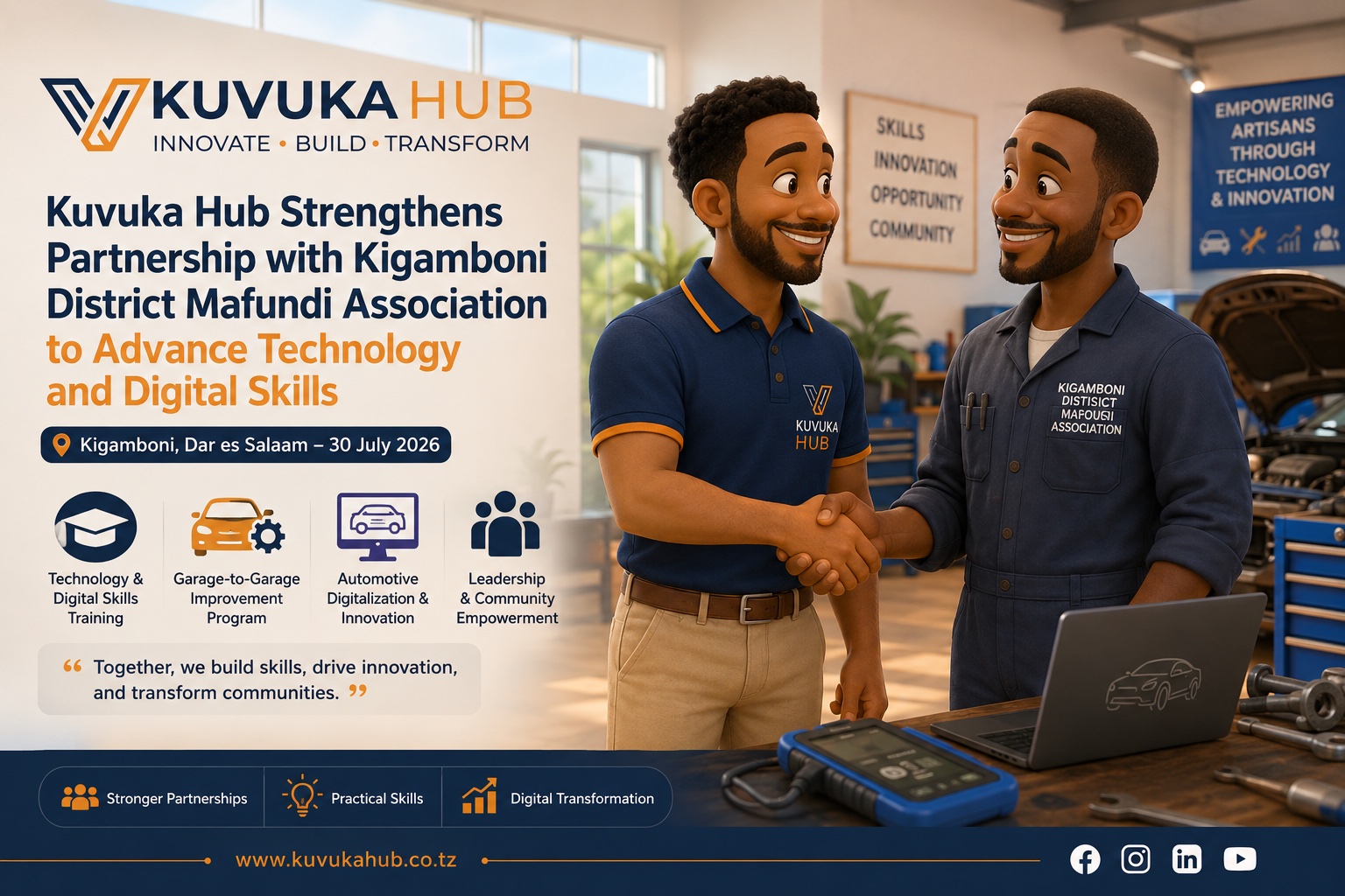 Kuvuka Hub Strengthens Partnership with Kigamboni District Mafundi Association to Advance Technology and Digital Skills
